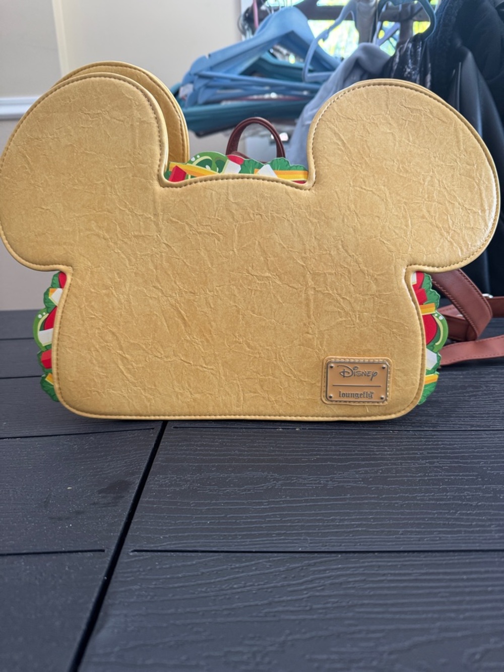 Loungefly Yellow Mickey Ears Kids Backpack with Colorful Trim